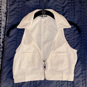 I.AM.GIA Corduroy Cropped Zip Up Vest Top